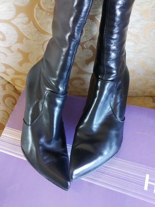 Сапоги зимние кожаные