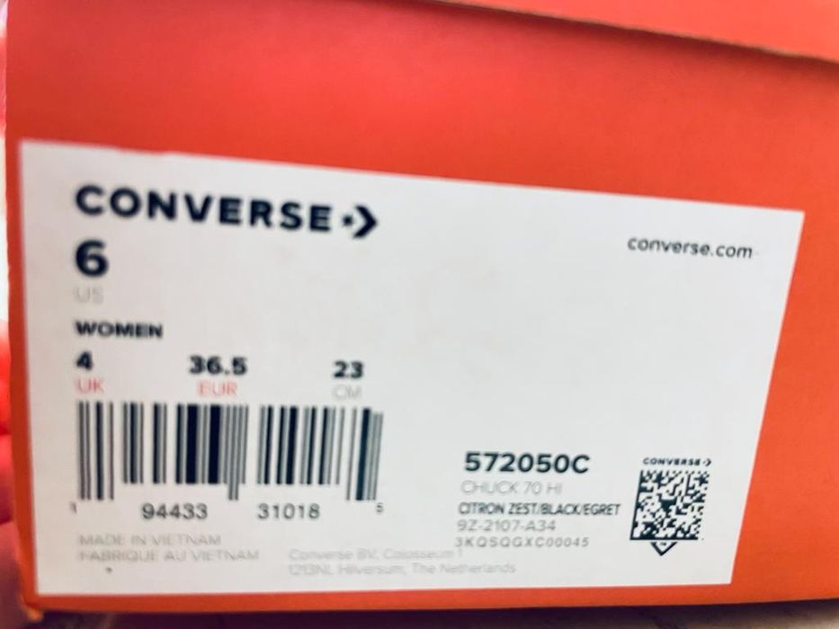 Vând Converse Chuck 70 hi Trainers Citron Zest Spotted Black Egret