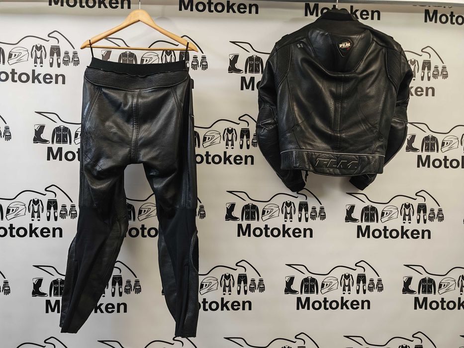 Costum moto piele FLM cu cocoasa marime 50/52