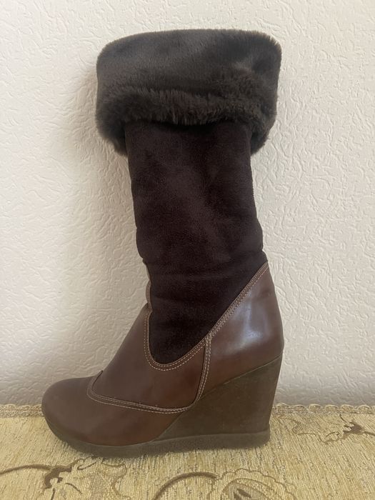 Сапоги кожаные, на меху. Размер38. Очень удобные!
