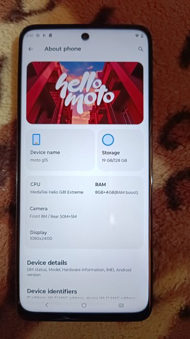 Motorola g15..ca nou