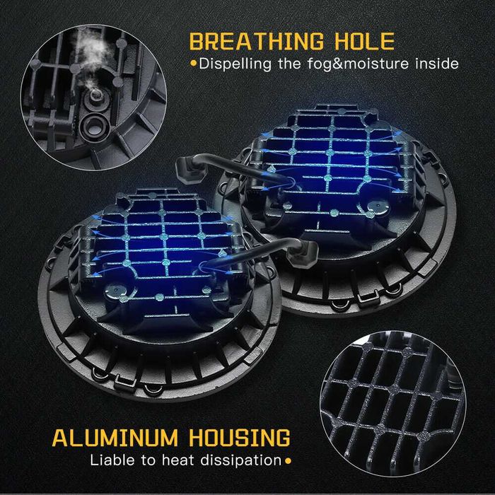 Set Faruri LED JEEP Wrangler JT JK Rubicon Sahara 60w “BLACK”