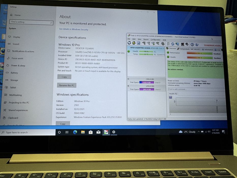 Laptop LENOVO IdeaPad 530S, Intel i5-8250U 3.4GHz, 15.6", 8GB, SSD 512