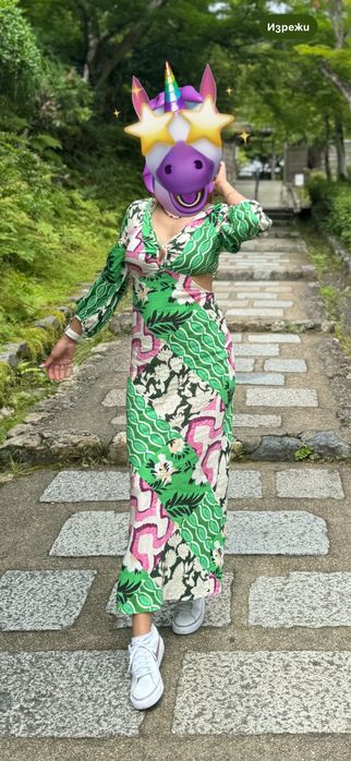 Рокля Зара / Zara / лен и памук