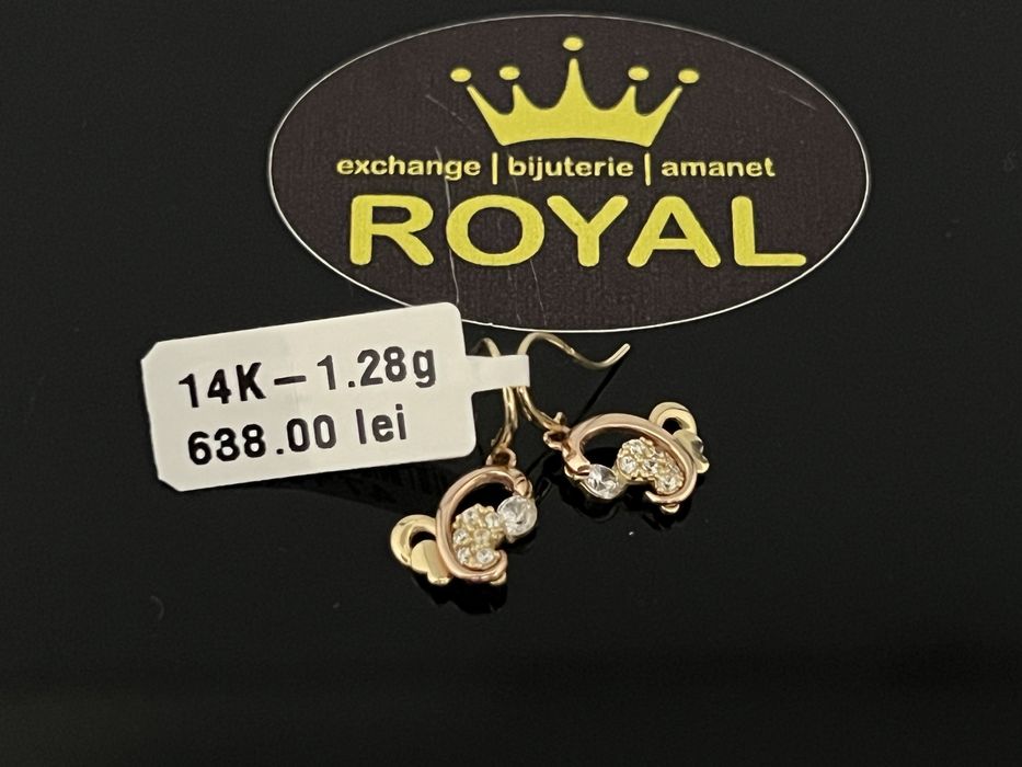 Bijuteria Royal CB : Cercei dama aur 14k 585   1,28 gr