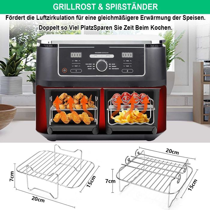 Комплект аксесоари за еър фрайър Airfryer тава мъфини шишчета 3 вида