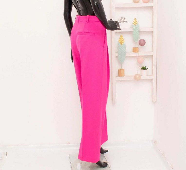 & Other Stories оригинален дамски панталон цикламен вълнен широк 40