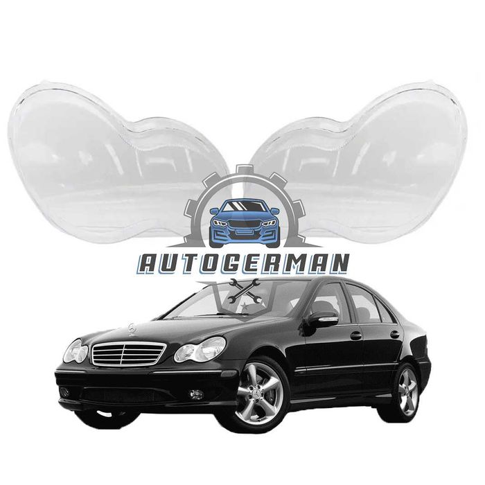 Капаци фарове Mercedes W203 C-Class (00-07) стъкло фарове крушки Мерцедес В203 Ц-Клас xenon
