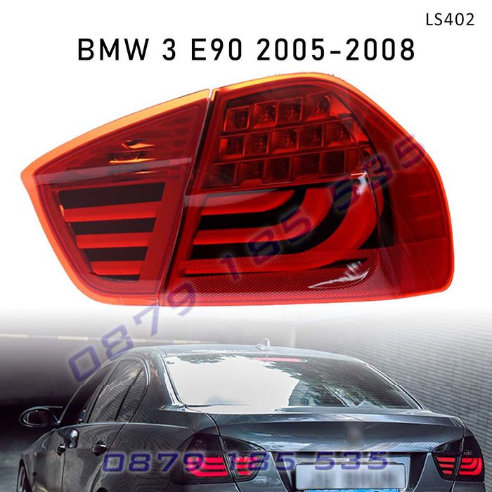 Червени тунинг LED стопове BMW 3 E90 05-08 G визия лед бмв е90