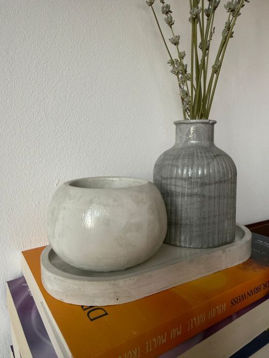 Set handmade - vaza, tavita si suport lumanare