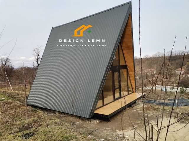 Casă lemn, tip A Frame, pret producator, Sarata - 52mp + terasa 12mp