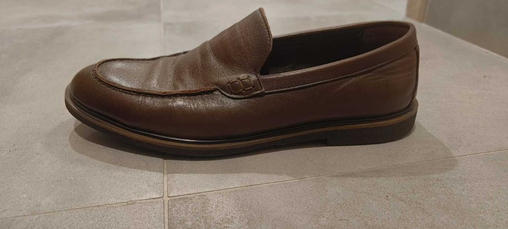 Mocasini pantofi din piele naturala barbati maro Bravelli marime 42