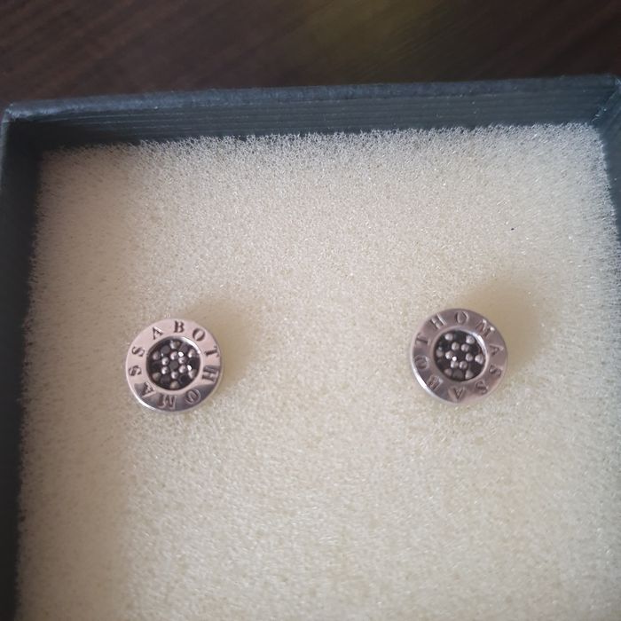 Cercei Thomas Sabo Argint 925 pietre zirconiu negru