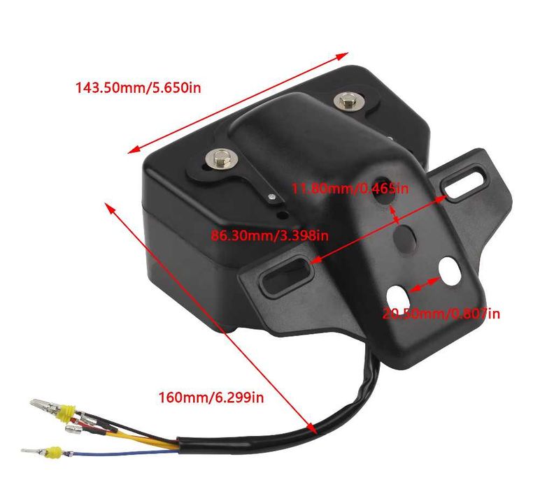 LED Стоп за мотор с вградени мигачи и стойка за номер-19345