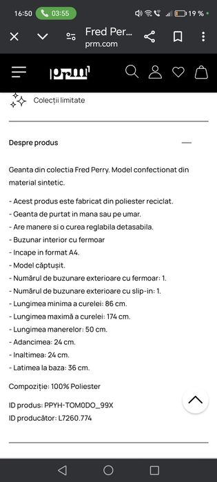 Geantă Fred Perry bărbați