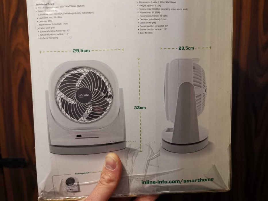 Смарт вентилатор Smart fan InLine