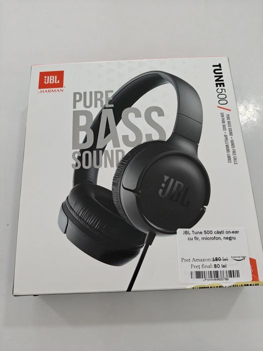 Căști JBL Tune 500 cu Fir, Microfon