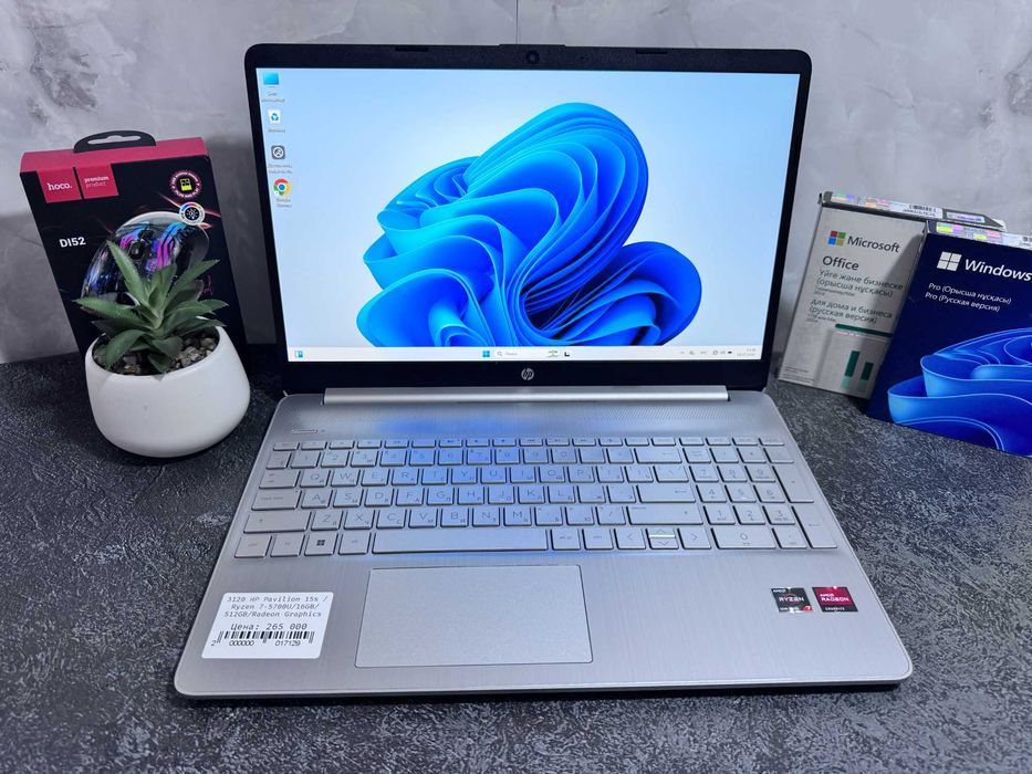 Ноутбук бизнес-класса HP Pavilion 15s /Ryzen 7-5700U/16GB/512GB/Radeon