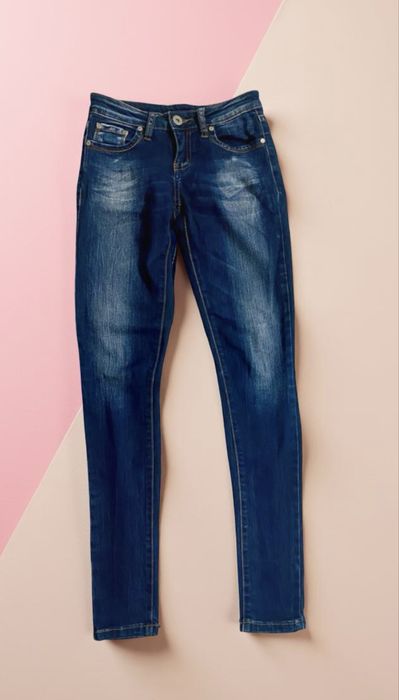Blugi skinny albastru închis FB Sister - model clasic