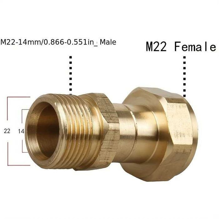 Въртящ се на 360° градуса адаптер за маркуч за водоструйки M22-14mm Swivel Joint