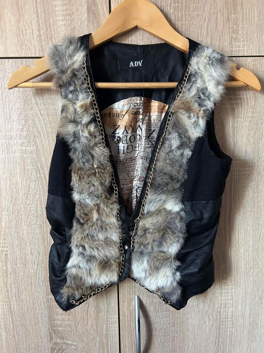 Vestă de piele întoarsă cu blăniță