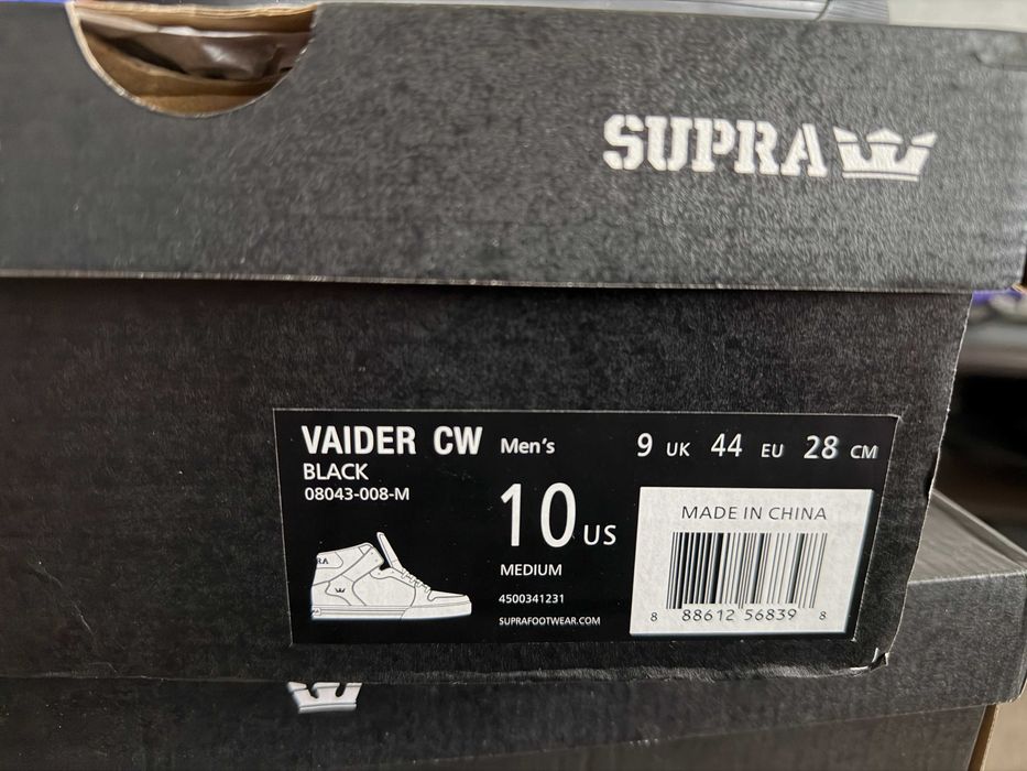 Supra Vaider CW нови мъжки кецове черно и червено