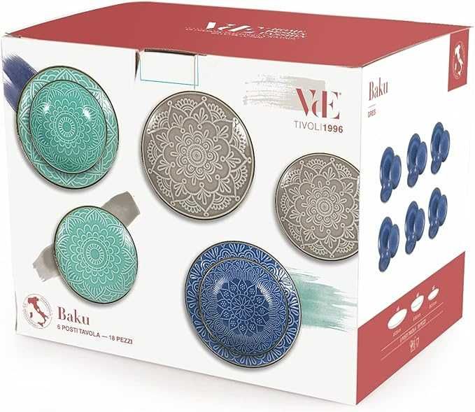 VILLA D'ESTE HOME TIVOLI Ocean Baku Serviciu 18 Piese Stoneware