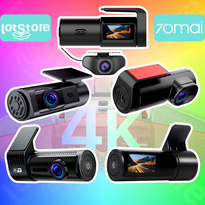 Видеорегистратор на машину с камерой заднего вида 70mai 2 камеры 4К