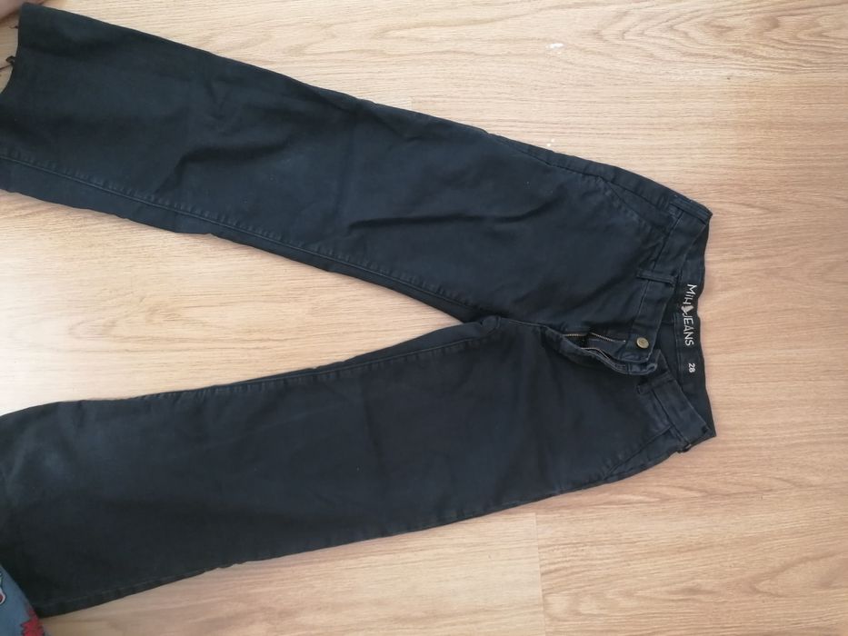 Blugi negru marimea S/M mid rise wide leg/ clopot