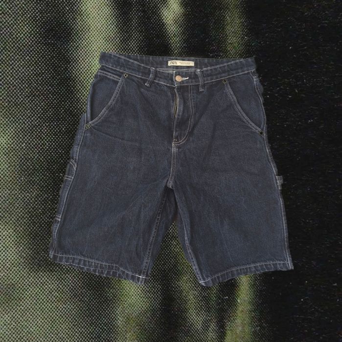 Zara Caroenter Jorts Сини Къси Дънкови Панталони