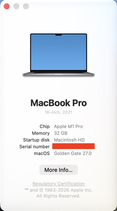 MacBook Pro 16” 32GB/1TB