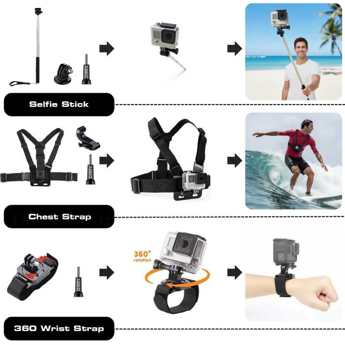 Комплект аксесоари за GoPro Hero 2024 - GARV Content Creator 6