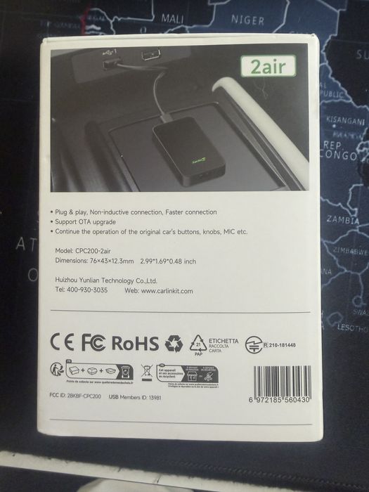 Безжичен усб адаптер за carplay, android auto. Wireless usb adapter