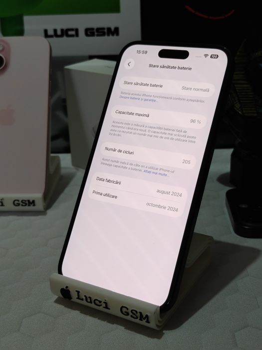 iPhone 15 Plus 5G (Black)128GB Deosebit Baterie 96%,  Ofertă Preț