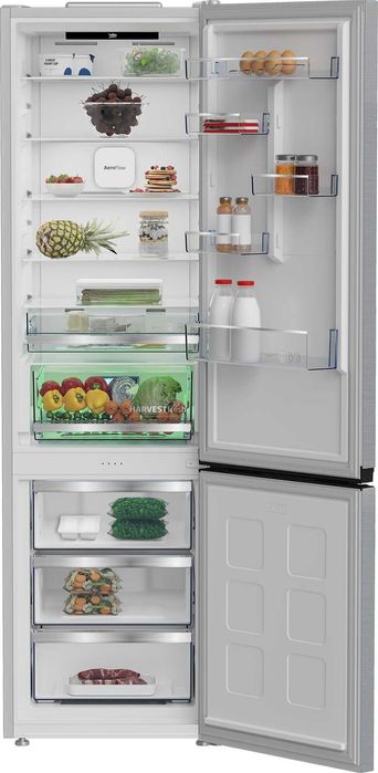 Нов инверторен хладилник BEKO B3RCNA415HXB1 SpacePro 415L HarvestFresh NoFrost - AeroFlow SmoothFit 203.5 см,