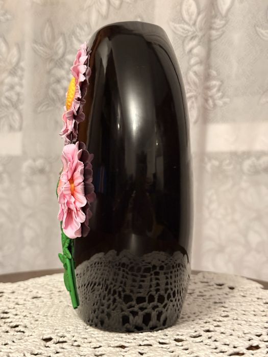 Vaza decorata manual cu lut polimeric