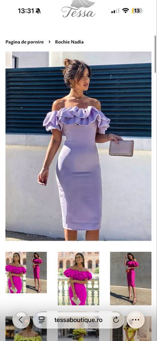 Rochie scurta Tessa mov marime XS