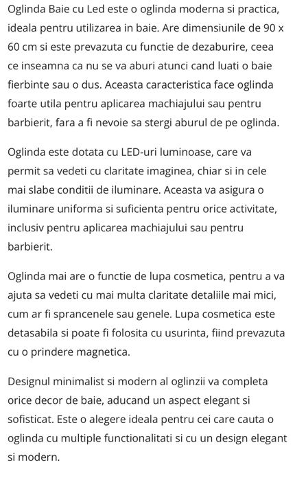 Oglinda led 90 cm