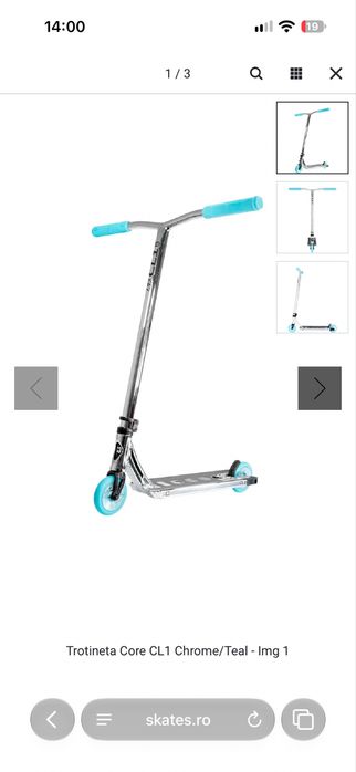 Vand trotineta freestyle Core CL1 Chrome/Teal