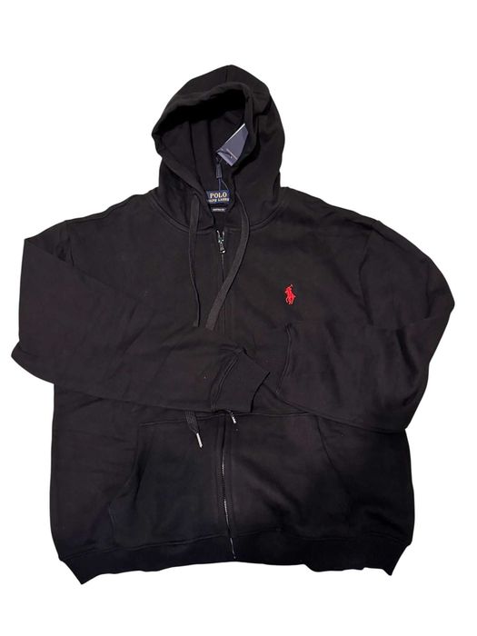 Hanorac Negru Polo Ralph Lauren, Fermoar, Logo Roșu - Nou cu Etichetă - M