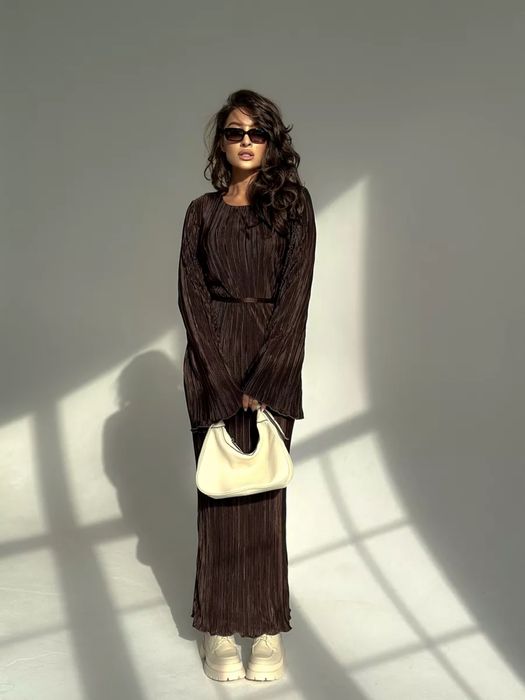 Платье коричневый