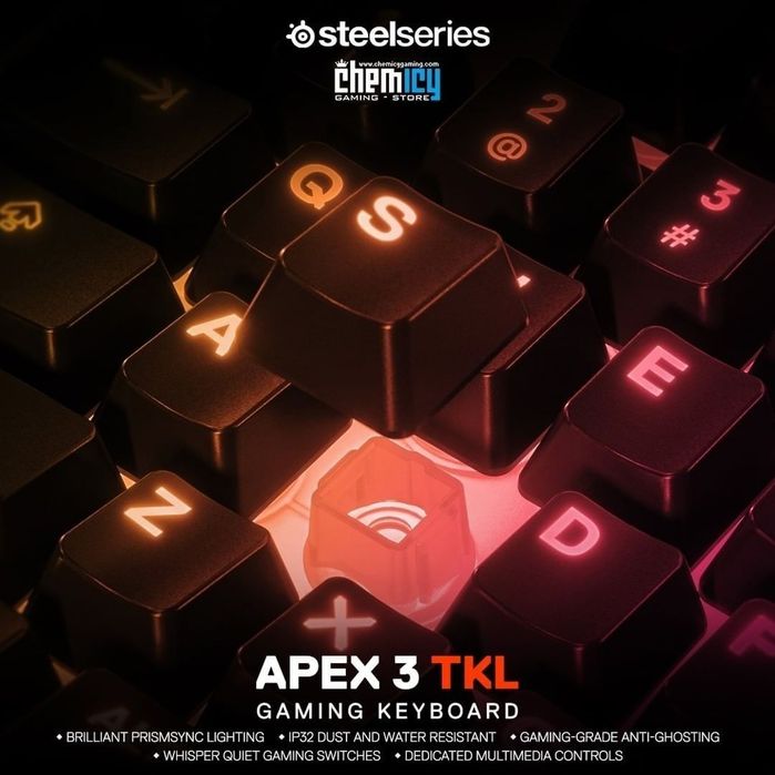 Steelseries Apex 3 TKL СКИДКА/ресурс 20млн нажат/Мембраная Клавиатура