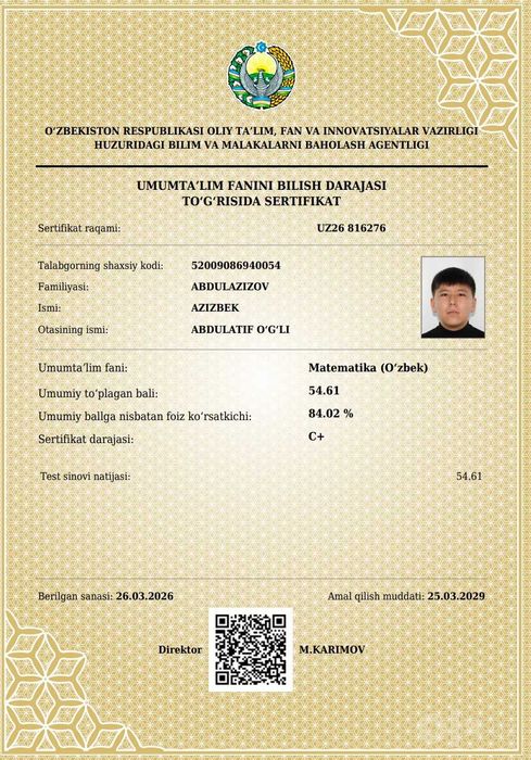 Matematika fanidan repetitor