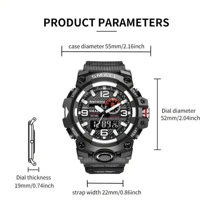 Спортен часовник SMAEL - водоустойчив, нов