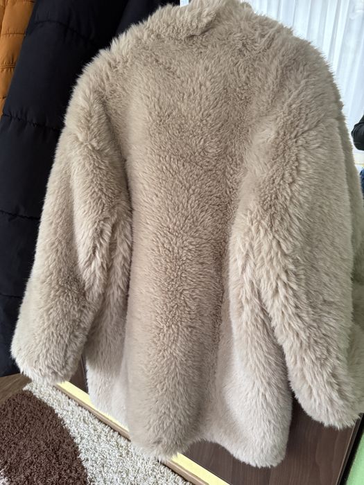 Палто Mango пух бежаво