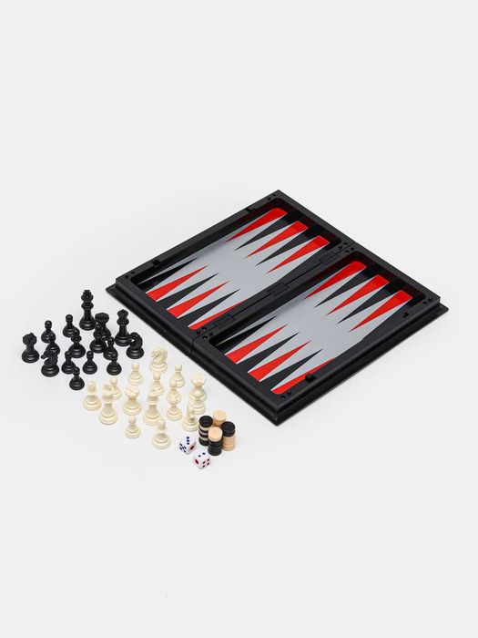 Набор настольных игр, шашки, шахматы, нарды магнитные,3 в 1