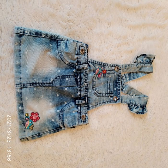 Сарафан джинсовый в сердечко д438