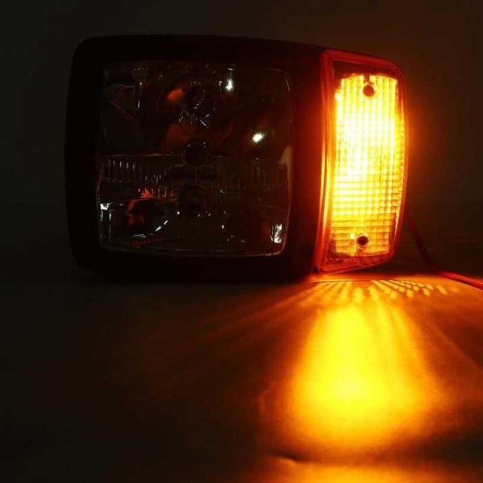 Външни фарове с мигачи за трактор,багер,снегорин/ агро фар/ къси дълги