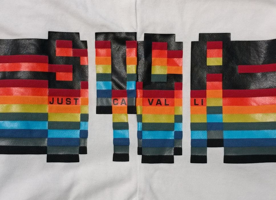 Just Cavalli Striped Polo Shirt оригинална тениска XL памучна поло