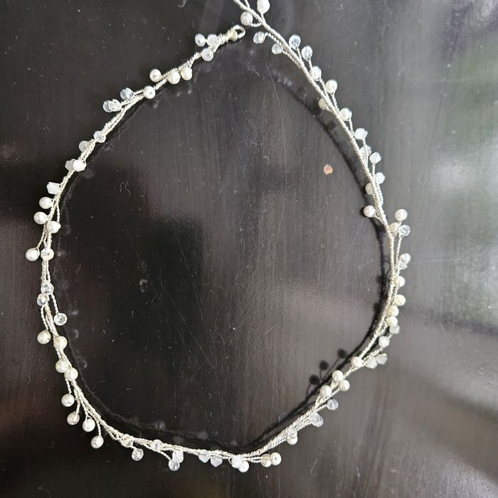 Coronita mireasa cu perle albe